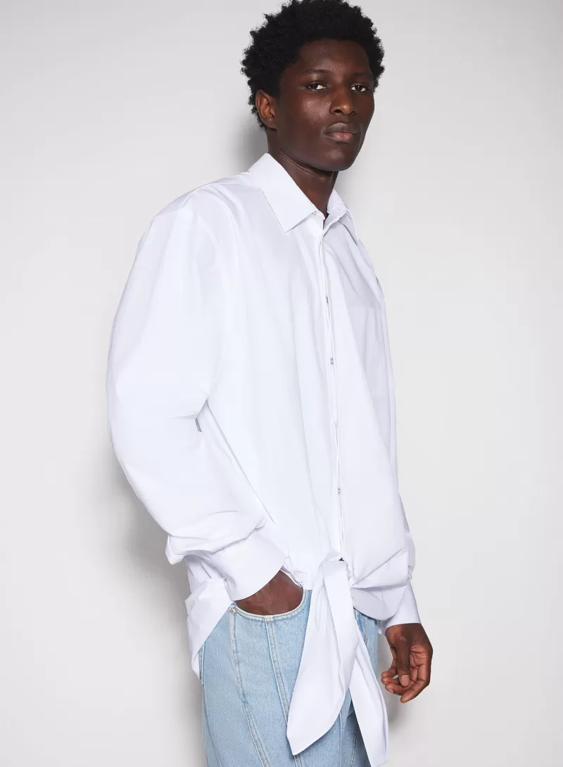 Clearance MUGLER white knotted poplin shirt