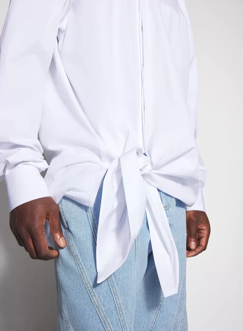 white_knotted_poplin_shirt_3-1.webp Clearance MUGLER white knotted poplin shirt