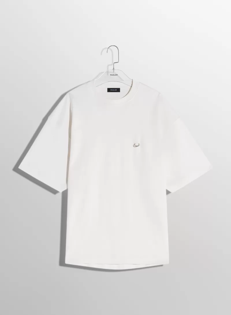 Flash Sale MUGLER white oversized pierced T-shirt