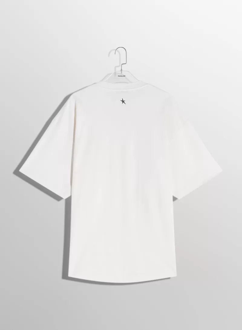 Flash Sale MUGLER white oversized pierced T-shirt