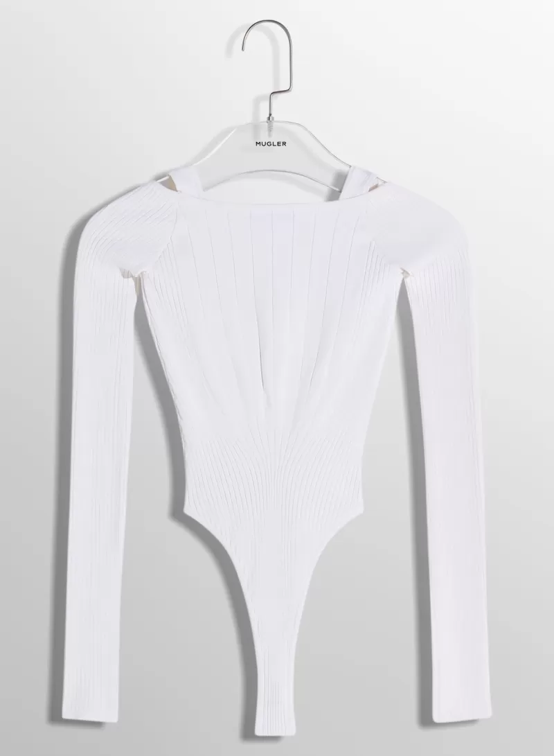 Sale MUGLER white sculpting knit bodysuit