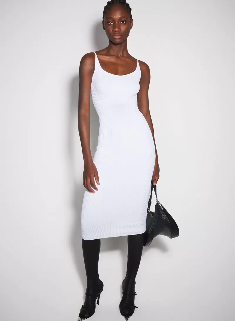 Fashion MUGLER white sculpting knit dress