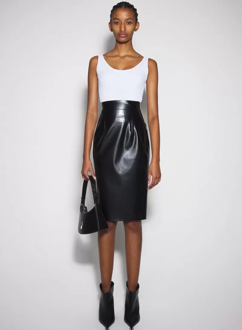 Best MUGLER white sculpting knit tank top