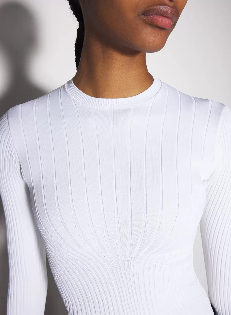 Outlet MUGLER white sculpting knit top