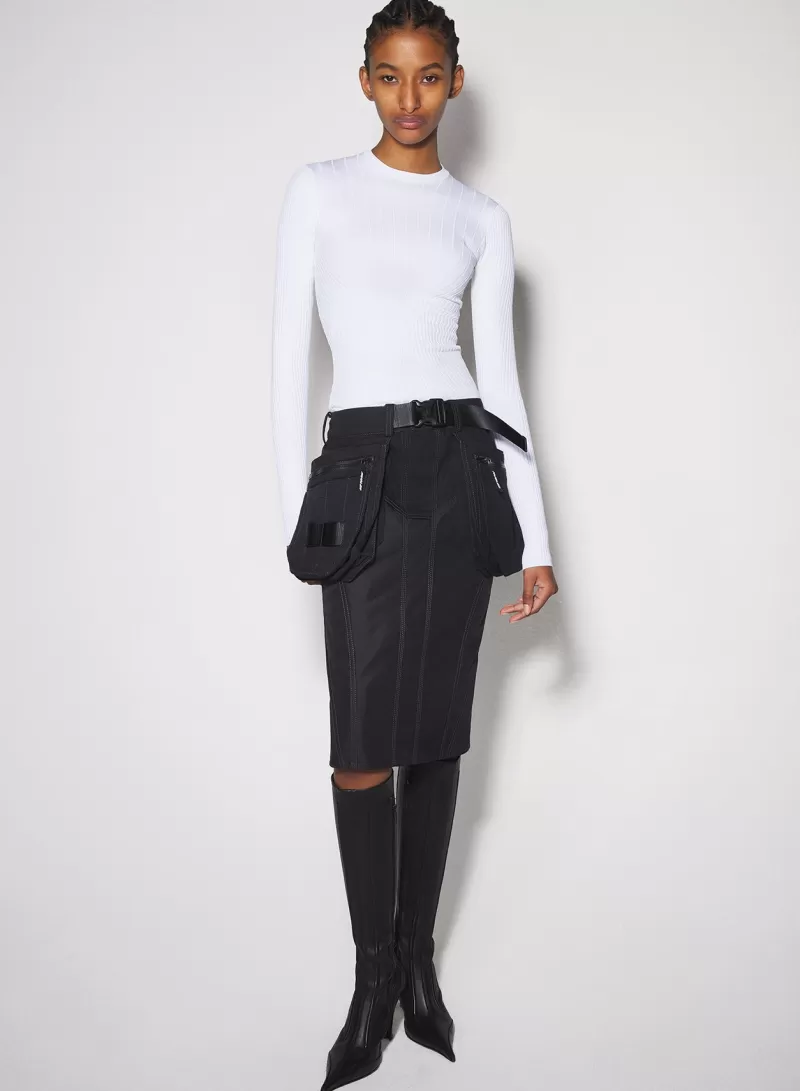 Outlet MUGLER white sculpting knit top