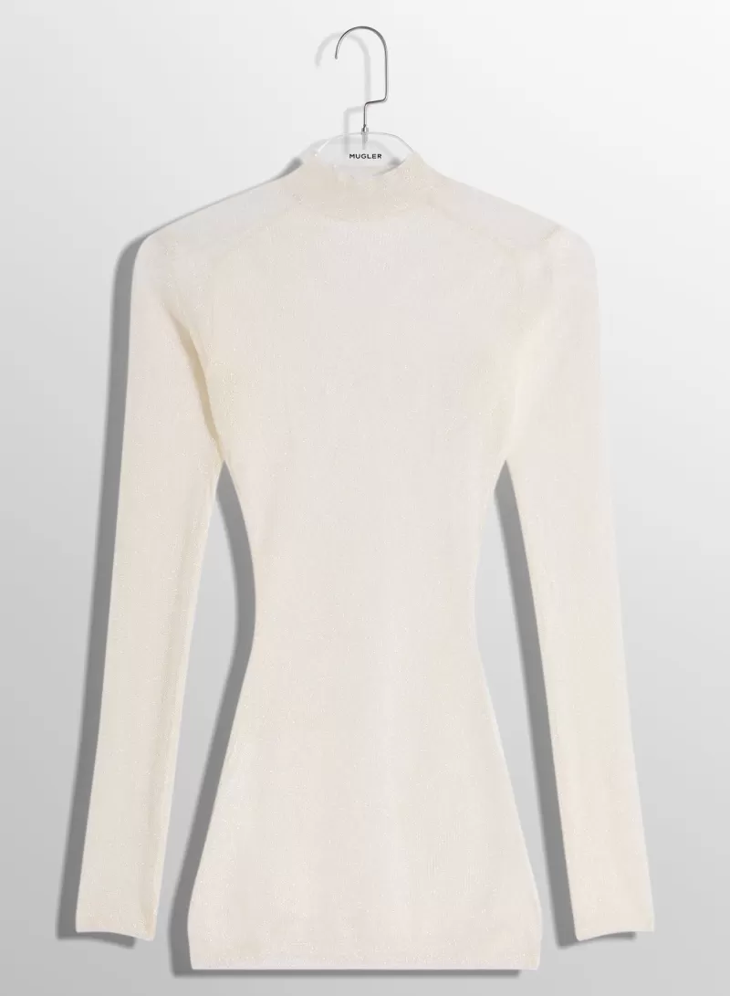 Outlet MUGLER white sculpting sher knit top