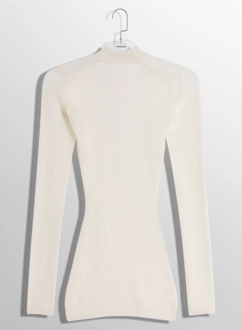 Outlet MUGLER white sculpting sher knit top